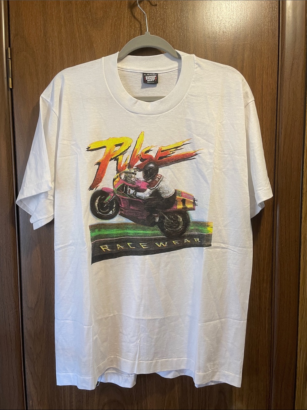 Pulse racewear Short-Sleeve Motorcycle Graphic Tee with Yellow & Pink Accents